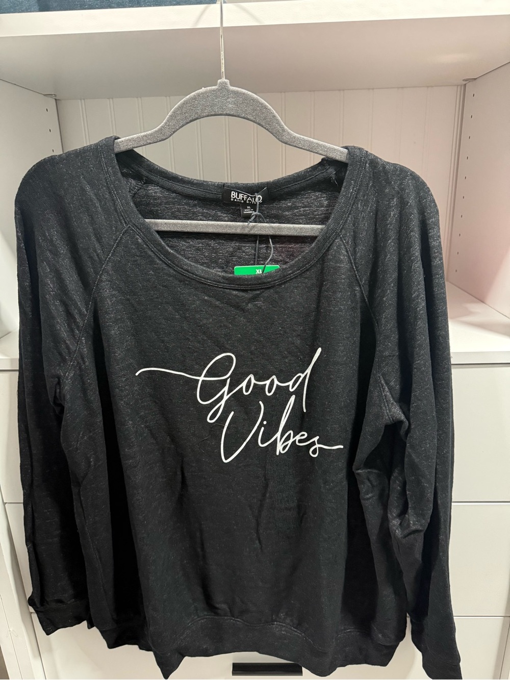 Buffalo David Bitton Black Sweatshirt with White Logo